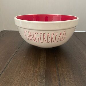 Rae Dunn Gingerbread Bowl - Red and White